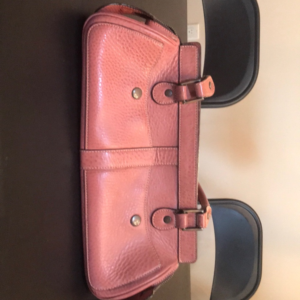 Soft pink leather purse
